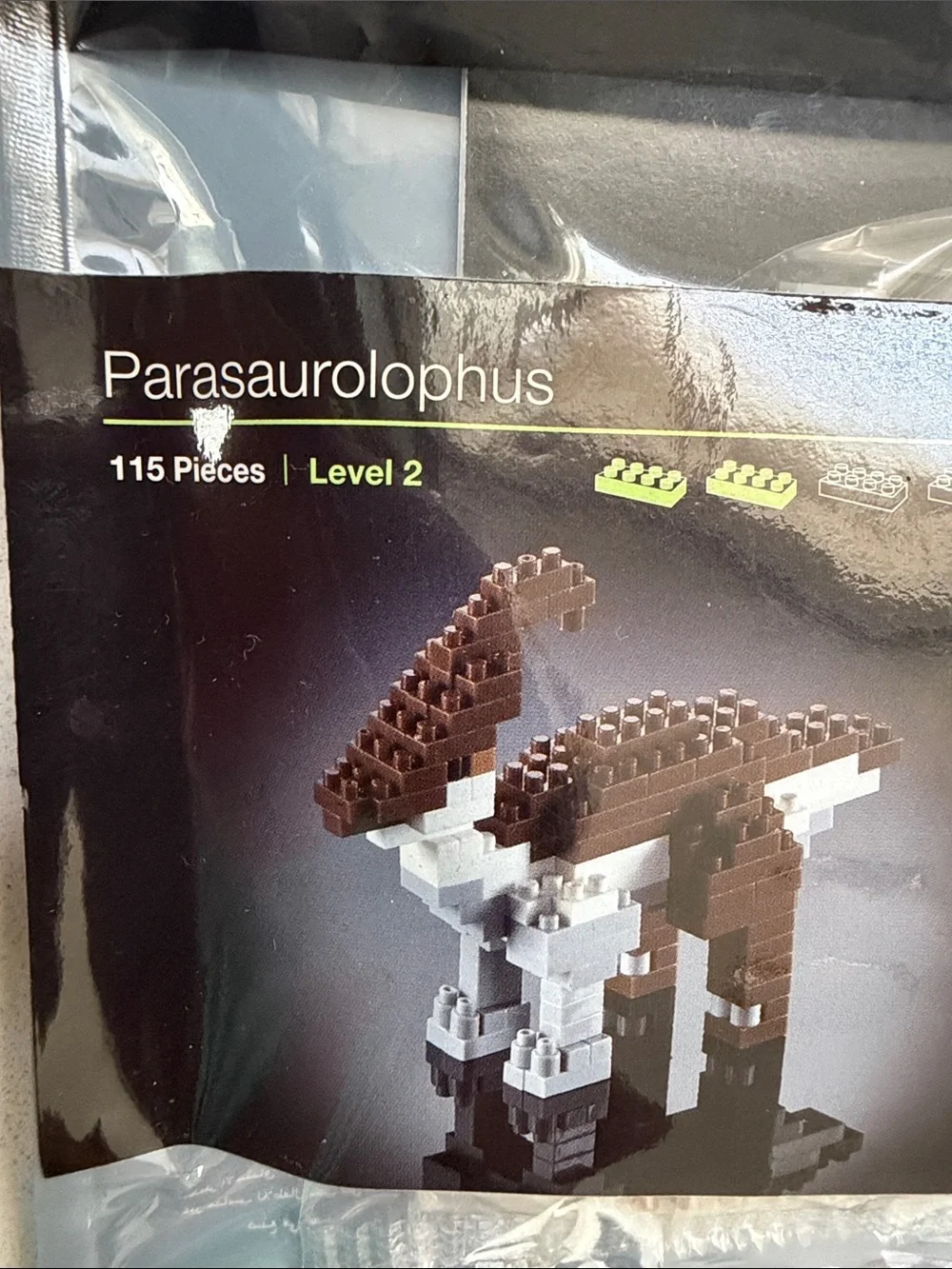 Pankaurolophus Dino Building Block Toy - Brown & White